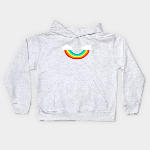 funny Rainbow cloud in the smile Kids Hoodie by denissoe